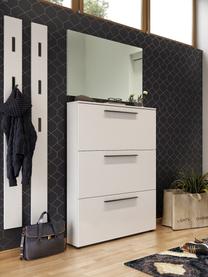 Schuhschrank Dallas mit Klappfächern, Griffe: Metall, pulverbeschichtet, Füße: Kunststoff, Weiß, B 100 x H 129 cm