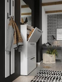 Schuhschrank Dallas mit Klappfächern, Griffe: Metall, pulverbeschichtet, Füße: Kunststoff, Weiß, B 100 x H 129 cm