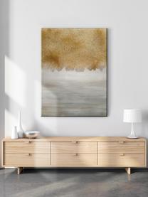 Canvasdoek Sandy Abstract, Grijstinten, goudkleurig, B 84 x H 120 cm