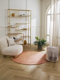 Rond viscose vloerkleed Jane, handgeweven, Onderzijde: 100% katoen Het in dit pr, Terracotta, Ø 200 cm (maat L)