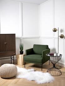 Sillón Fluente, Tapizado: 100% poliéster Alta resis, Estructura: madera de pino maciza, Patas: metal con pintura en polv, Tejido verde oscuro, An 74 x F 85 cm
