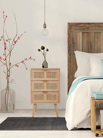 Mesilla de noche de madera Cayetana Shelfy, Estructura: tablero de fibras de dens, Patas: madera de bambú pintada, Madera, An 42 x Al 71 cm