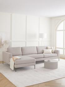 Ecksofa Cucita (4-Sitzer) mit Metall-Füßen, Bezug: Webstoff (100% Polyester), Gestell: Massives Kiefernholz, FSC, Füße: Metall, lackiert, Webstoff Beige, B 302 x T 163 cm, Eckteil links