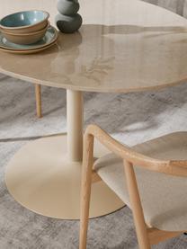 Tavolo ovale in marmo Miley, 120 x 90 cm, Struttura: metallo verniciato a polv, Beige, Larg. 120 x Prof. 90 cm