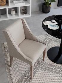 Gestoffeerde stoel Savannah met houten poten, Bekleding: polyester, Poten: gelakt massief beukenhout, Geweven stof beige. Poten beukenhoutkleurig, B 60 x D 60 cm