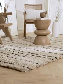 Puszysty ręcznie tuftowany dywan z długim włosiem Dunya, Beżowy, czarny, S 160 x D 230 cm (Rozmiar M)