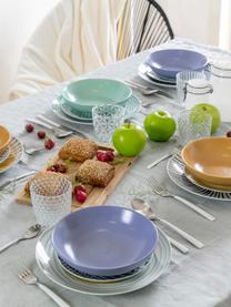 Serviesset Marea, 6 personen (18-delig), Blauw, wit, geel, Set met verschillende formaten