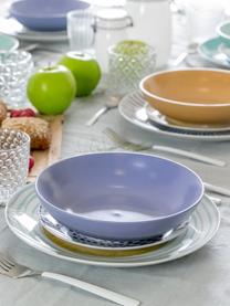 Serviesset Marea, 6 personen (18-delig), Blauw, wit, geel, Set met verschillende formaten
