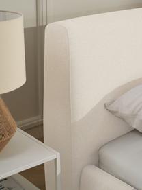 Łóżko tapicerowane z miejscem do przechowywania Cloud, Tapicerka: 100% poliester (tkanina s, Korpus: lite drewno sosnowe z cer, Ciemnobeżowa tkanina, S 200 x D 200 cm