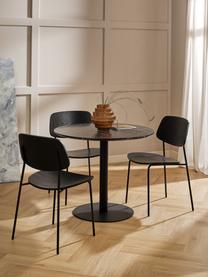 Houten stoelen Nadja, 2 stuks, Zitvlak: multiplex met essenhoutfi, Poten: gepoedercoat metaal, Hout, zwart gelakt, B 50 x D 53 cm