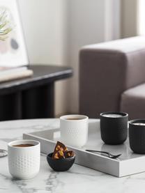 Súprava hrnčekov so štruktúrovaným vzorom Collier, 2 diely, Porcelán, Biela, Ø 9 x V 9 cm, 290 ml