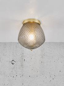 Lampa sufitowa ze szkła Orbiform, Odcienie mosiądzu, szary, transparentny, Ø 23 x W 25 cm