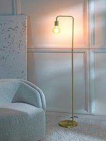 Leeslamp Flow van metaal, Lamp: vermessingd metaal, Geborsteld messingkleurig, 33 x 153 cm