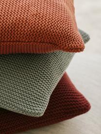Strick-Kissenhülle Adalyn aus Bio-Baumwolle, 100% Bio-Baumwolle, GOTS-zertifiziert, Rostrot, B 50 x L 50 cm