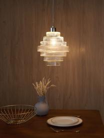 Kleine hanglamp Noble Brilliance, Lampenkap: glas, Baldakijn: gecoat metaal, Transparant, Ø 24 x H 25 cm