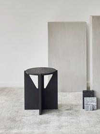 Mesa auxiliar de madera de roble Future, Madera de roble maciza pintado, Negro, Ø 36 x Al 42 cm