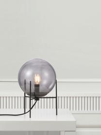 Kleine tafellamp Alton van glas, Lampenkap: glas, Zwart, grijs, transparant, Ø 20 x H 29 cm