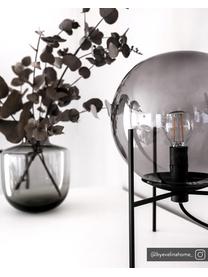 Petite lampe à poser boule en verre Alton, Noir, gris, transparent, Ø 20 x haut. 29 cm