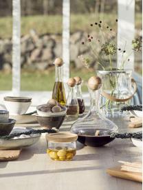 Dekanter ze szkła dmuchanego z drewnianą pokrywką  Eden, 2 l, Transparentny, drewno dębowe, W 27 cm, 2 l