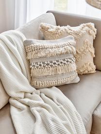 Poszewka na poduszkę w stylu boho Kele, 100% bawełna, Ecru, S 40 x D 40 cm