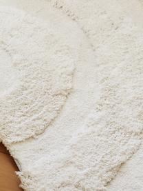 Načechraný koberec s vysokým vlasem a strukturovaným povrchem Rubbie, Krémově bílá, Š 160 cm, D 230 cm (velikost M)