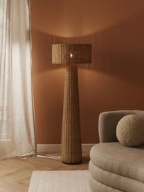 Lampadaire design en rotin fait main Paolo, Brun clair, Ø 50 x haut. 150 cm