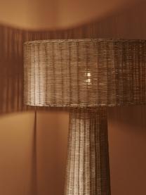 Ręcznie wykonana lampa podłogowa z rattanu Paolo, Stelaż: metal, Brązowy, Ø 50 x W 150 cm