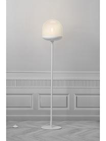 Kleine Stehlampe Magia aus Glas, Lampenschirm: Glas, Lampenfuß: Metall, beschichtet, Weiß, Ø 25 x H 131 cm