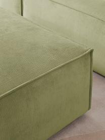 Sofa-Hocker Lennon in Grün aus Cord, Bezug: Cord (92% Polyester, 8% P, Gestell: Massives Kiefernholz, FSC, Füße: Kunststoff Die Füße befin, Cord Grün, B 88 x H 43 cm