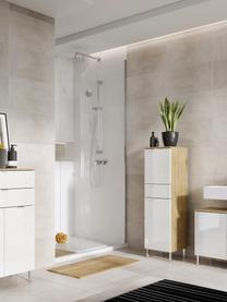 Sydney hoge badkamerkast met lade, B 34 cm, Houtkleurig, wit, B 34 cm x H 120 cm