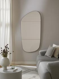 Moderner Wandspiegel Oiva in geschwungener Form, Rückseite: Mitteldichte Holzfaserpla, Spiegelfläche: Spiegelglas, Schwarz, B 75 x H 150 cm
