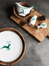 Handbeschilderde  peperstrooier Gourmet Green Deer, Keramiek, Groen, wit, 4 x 6 cm