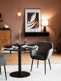 Tavolo rotondo effetto marmo nero Karla, Ø 90 cm, Nero effetto marmo, Ø 90 x Alt. 75 cm