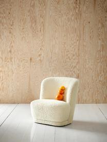 Poltrona in teddy per bambini Marbella, Rivestimento: poliestere, Struttura: legno di pino, Bianco crema, Larg. 54 x Prof. 56 cm