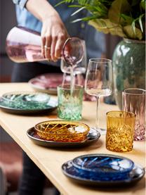 Dessertbord Sorrento, 4-delig, Glas, Amber, groen, blauw, roze, Ø 16 x H 3 cm