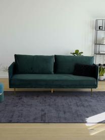 Sofa rozkładana z aksamitu Lauren, Tapicerka: aksamit (poliester) Dzięk, Stelaż: drewno sosnowe, Nogi: metal lakierowany, Aksamitny ciemny zielony, S 206 x W 87 cm