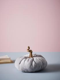 Calabaza decorativa de terciopelo Pumpis, 15% poliresina, 35% acrílico, 25% poliéster, 25% relleno de arena de cuarzo, Gris, Ø 22 x Al 21