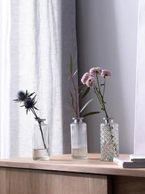 Komplet wazonów ze szkła Adore, 3 elem., Szkło, Transparentny z krawędzią w odcieniu srebra, Ø 5 x W 13 cm
