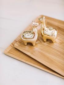 Salière et poivrière dorées Lamas, 2 élém., Céramique, Couleur laitonnée, larg. 5 x haut. 9 cm