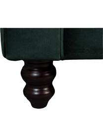 Divano chesterfield 2 posti in velluto verde Chester, Piedini: legno di quercia massicci, Velluto verde bosco, Larg. 186 x Prof. 94 cm