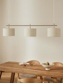 Lámpara de techo grande Liara, Estructura: metal cepillado, Fijación: metal cepillado, Cable: cubierto en tela, Beige, latón, An 140 x Al 90 cm