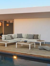 Outdoor loungeset Elias, 4-delig, Frame: gepoedercoat aluminium, Zitvlak: gecoat multiplex, Wit, teakhoutkleurig, beige, Set met verschillende formaten