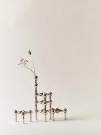 Świecznik Stoff Nagel, Metal powlekany, Odcienie srebrnego, Ø 10 x W 7 cm