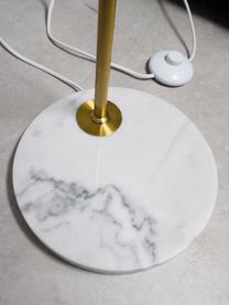 Lampa do czytania z marmurową podstawą Montreal, Stelaż: metal galwanizowany, Biały, odcienie złotego, S 44 x W 155 cm
