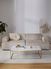 Tavolino grande da salotto in marmo Alys, Struttura: metallo verniciato a polv, Bianco marmorizzato, dorato, Larg. 120 x Prof. 75 cm