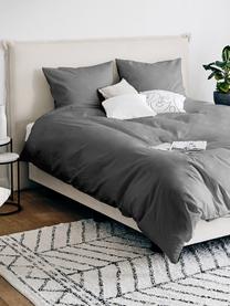 Pościel z satyny bawełnianej Comfort, Ciemny szary, 135 x 200 cm + 1 poduszka 80 x 80 cm
