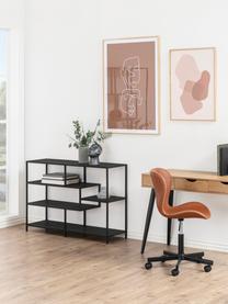 Regał z drewna i metalu Seaford, Stelaż: metal malowany proszkowo, Czarny, S 114 x W 78 cm