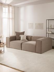 Sofa modułowa Lennon (3-osobowa), Tapicerka: 100% poliester Dzięki tka, Stelaż: lite drewno sosnowe, cert, Nogi: tworzywo sztuczne, Brązowa tkanina, S 238 x G 119 cm