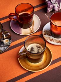 Sous-tasses 70's, 4 élém., Grès cérame, Multicolore, Ø 13 cm