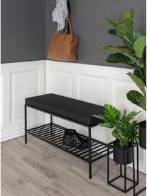 Kovová lavička s polyesterovým vankúšom Noel, Čierna, Š 100 x V 48.5 cm
